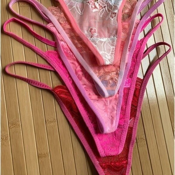 NEW Women’s 5 Pair Lace G-String Thong Set S/M - Picture 2 of 7